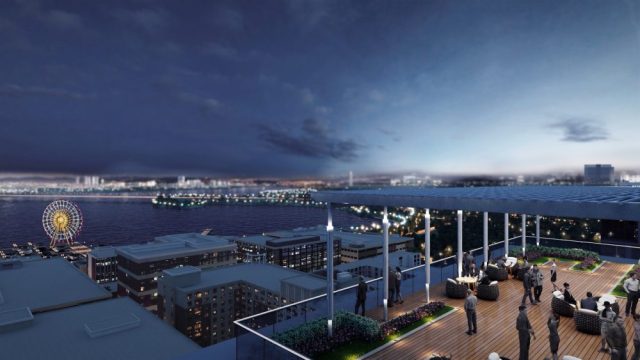 Waterfront from atop buildings